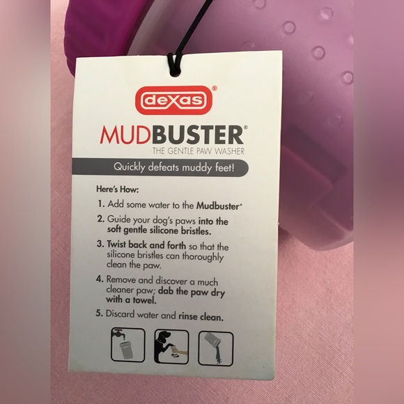 NWT Dexas MudBuster Portable Dog Paw Cleaner Purple Soft Gentle Silicone - Picture 2 of 5